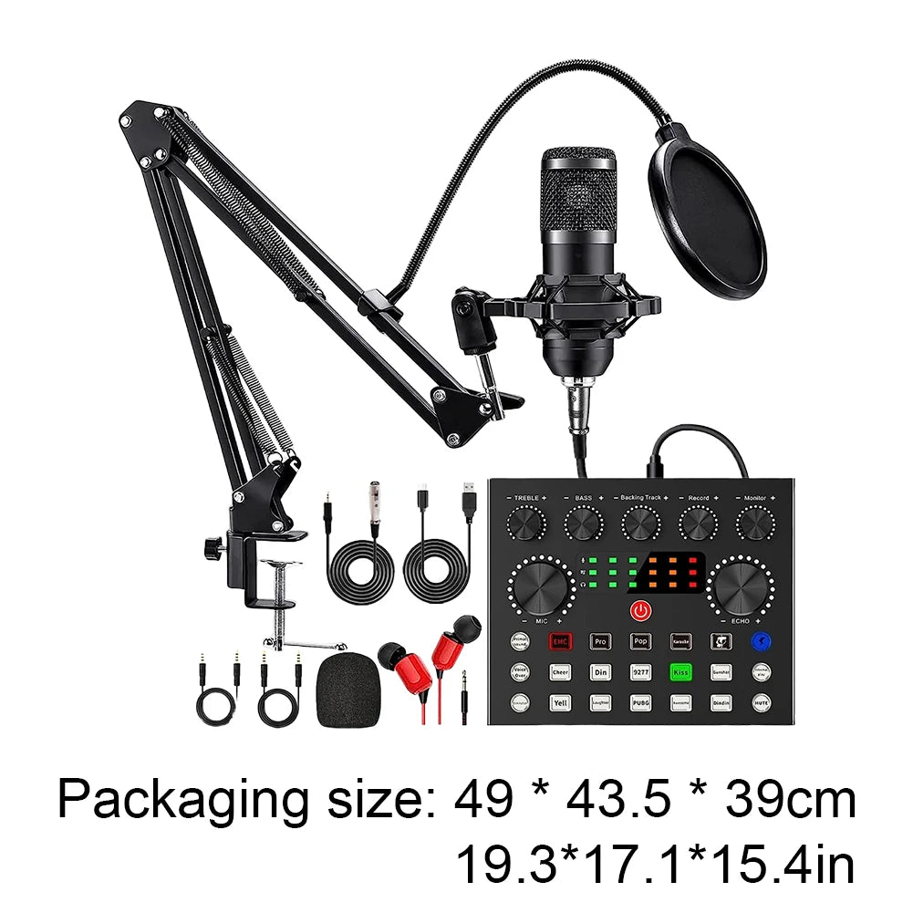 BM800 Podcast Audio Mixer + Mic Set