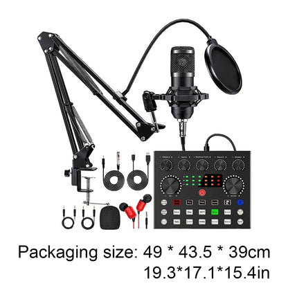 BM800 Podcast Audio Mixer + Mic Set