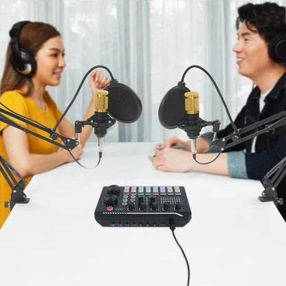6-8 h F998 Max audio mixer BM800 microphones Podcast Equipment Bundle Wide Device Compatibility For YouTube Recording Live Broad