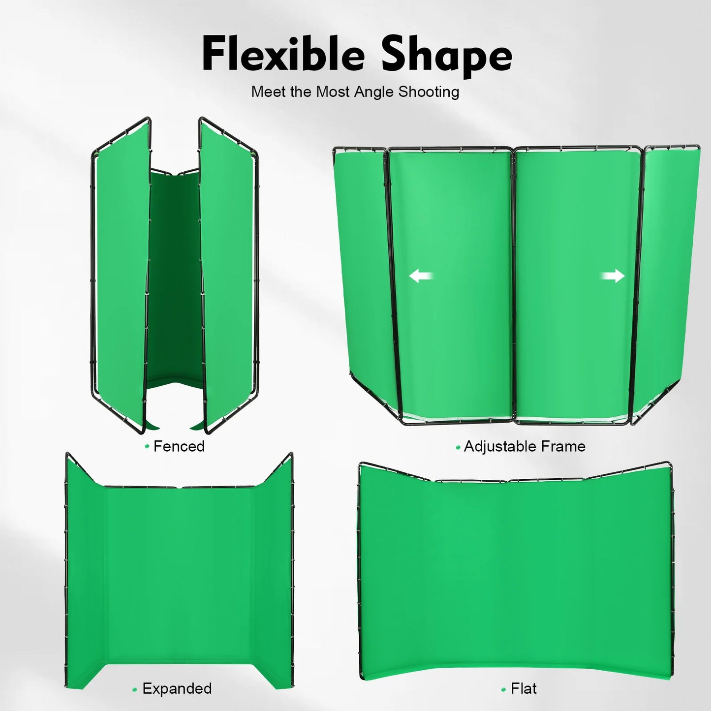 4 Panel Room Divider Green  Screen