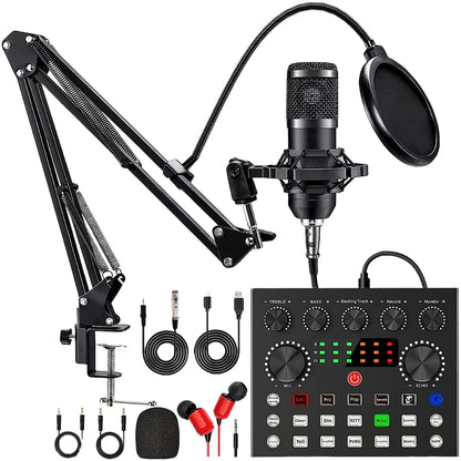BM800 Podcast Audio Mixer + Mic Set
